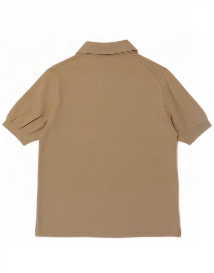 Zara Mens Polo Shirt Medium Beige Cotton