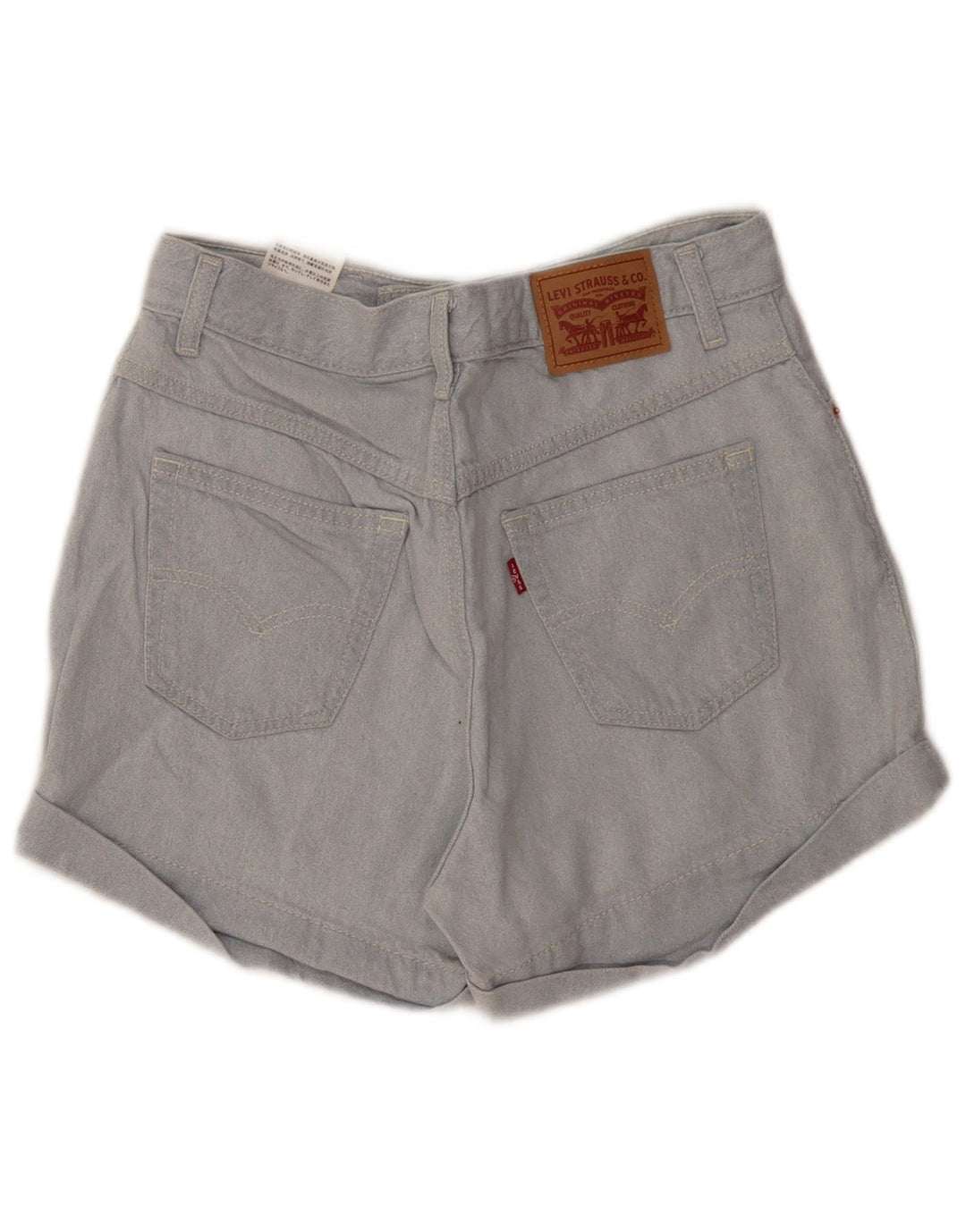 LEVI'S Womens Mom Denim Shorts W28 Medium Blue Cotton