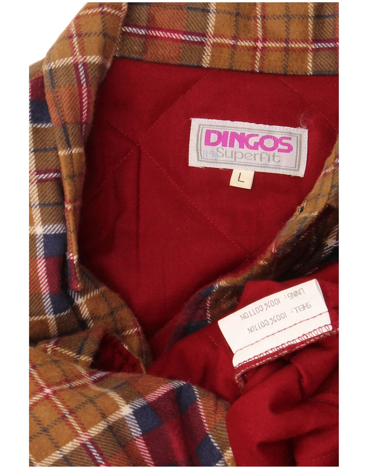 Vintage Mens Lumberjack Flannel Shirt Large Brown Check Cotton