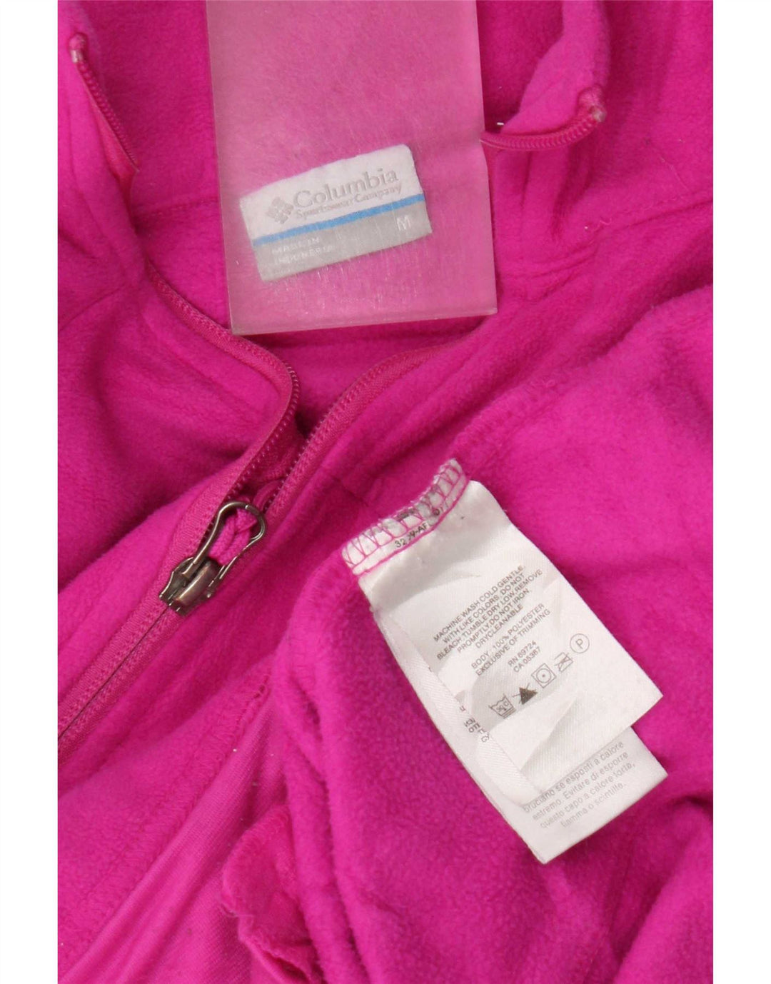 Columbia Womens Fleece Jacket UK 14 Medium Pink Polyester
