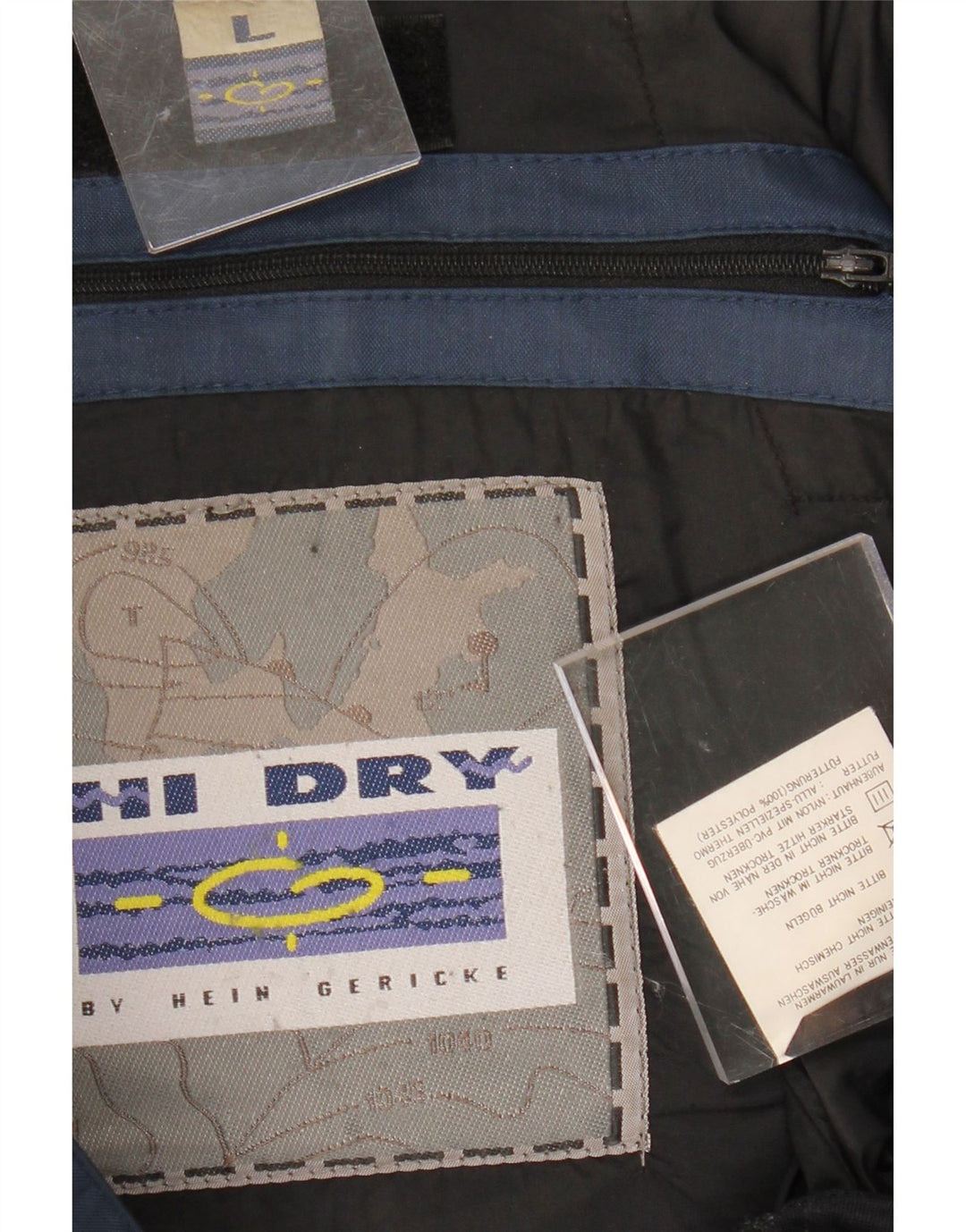 HEIN GERICKE Mens Graphic Windbreaker Jacket UK 40 Large Navy Blue Vintage Hein Gericke and Second-Hand Hein Gericke from Messina Hembry 