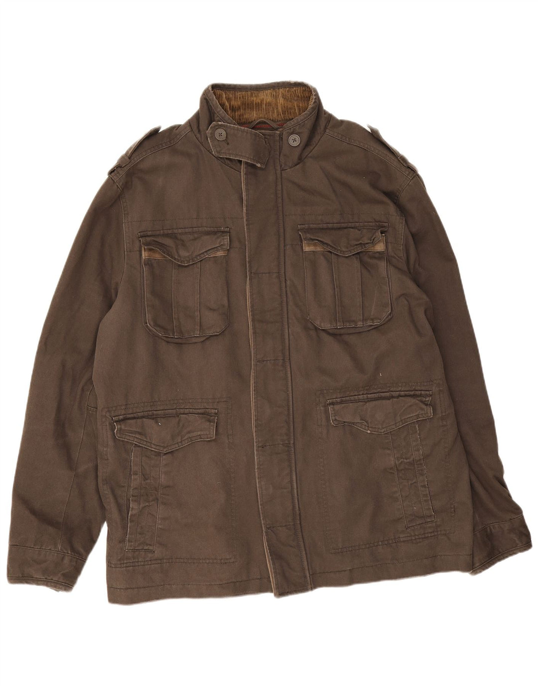 Fat Face Mens Utility Jacket UK 42 XL Brown Cotton