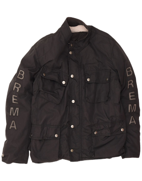 Brema Mens Graphic Utility Jacket IT 56 3XL Black Polyamide