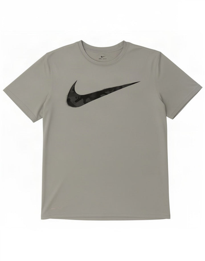 Nike Mens Dri Fit Graphic T-Shirt Top Medium Grey Polyester