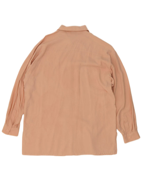 Marks & Spencer Womens St. Michael Shirt Blouse UK 14 Large Pink Silk