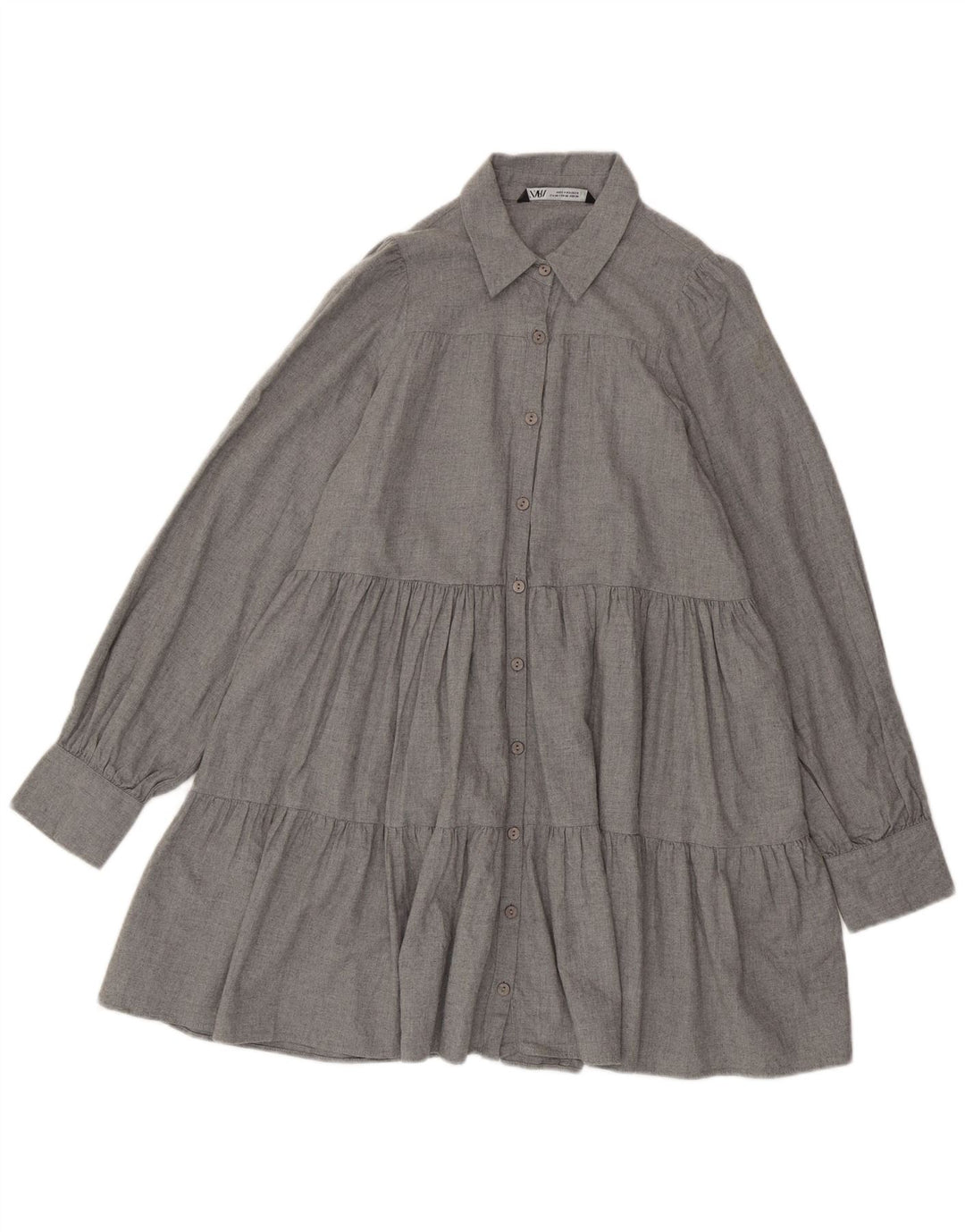 Zara Womens Oversized Shirt Dress UK 6 XS Grey