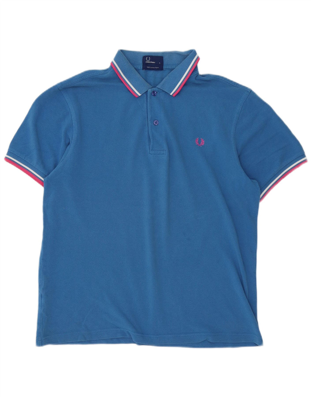 Fred Perry Mens Polo Shirt Large Blue Cotton