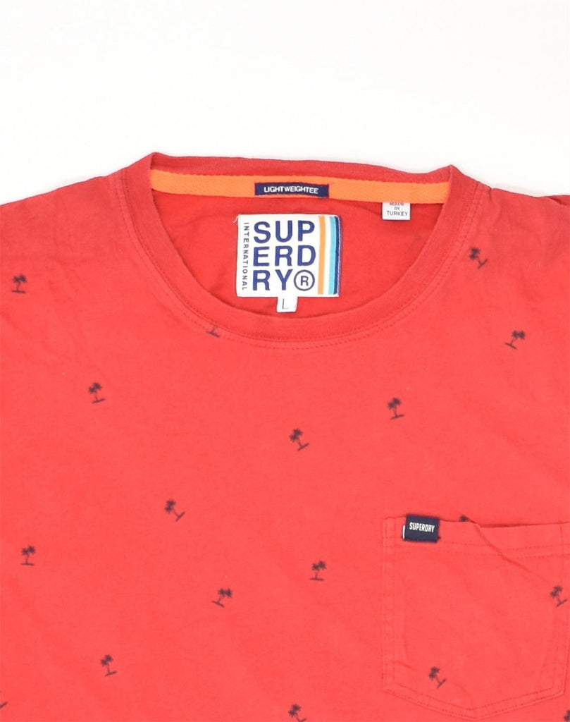 SUPERDRY Mens Crazy Pattern T-Shirt Top Large Red Cotton | Vintage Superdry | Thrift | Second-Hand Superdry | Used Clothing | Messina Hembry 