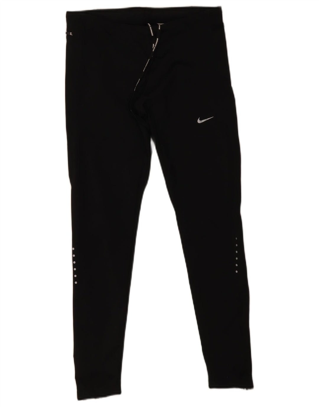 Nike Womens Dri Fit Leggings UK 12 Medium Black Polyester