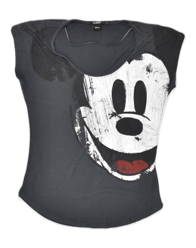 DESIGUAL Womens Disney Graphic T-Shirt Top UK 10 Small Black Cotton | Vintage Desigual | Thrift | Second-Hand Desigual | Used Clothing | Messina Hembry 