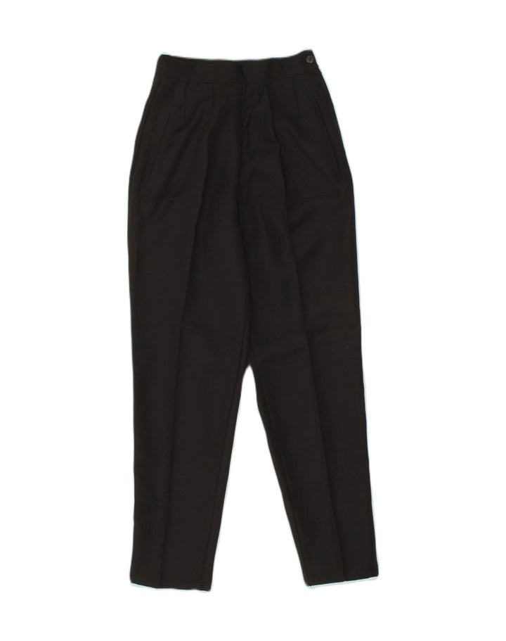 VINTAGE Womens Skinny Suit Trousers W24 L28  Black Polyester | Vintage Vintage | Thrift | Second-Hand Vintage | Used Clothing | Messina Hembry 