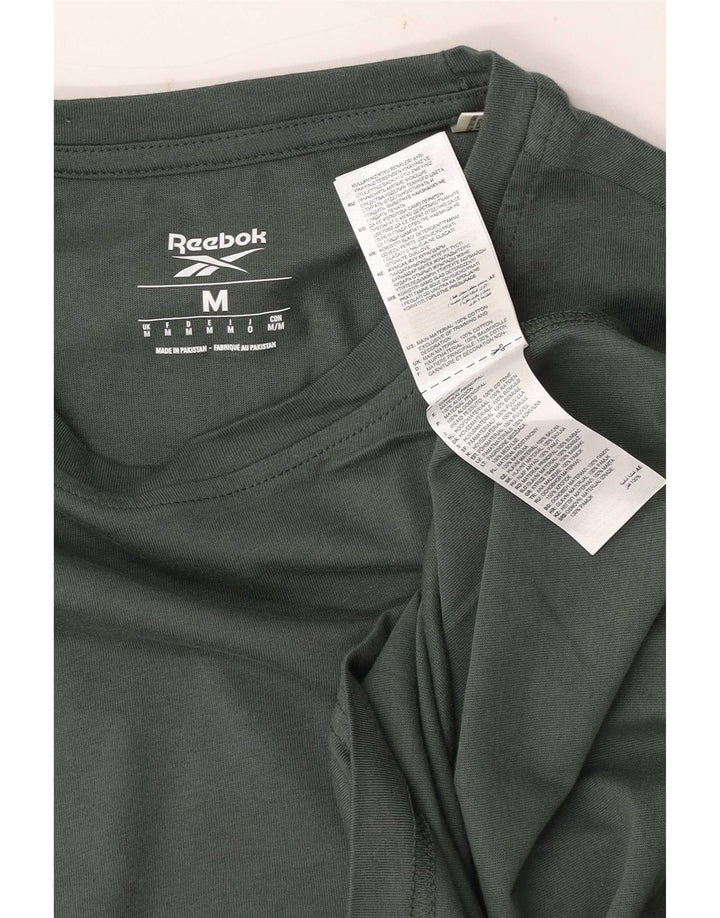 Reebok Mens Graphic T-Shirt Top Medium Green Cotton