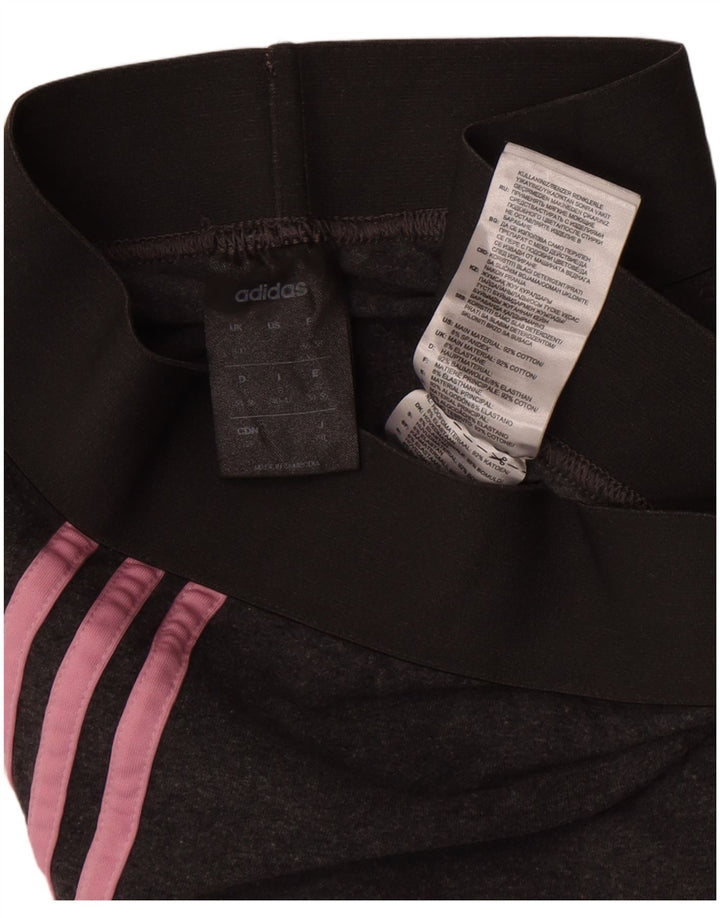 Adidas Womens Crop Leggings UK 8/10 Small  Grey Cotton