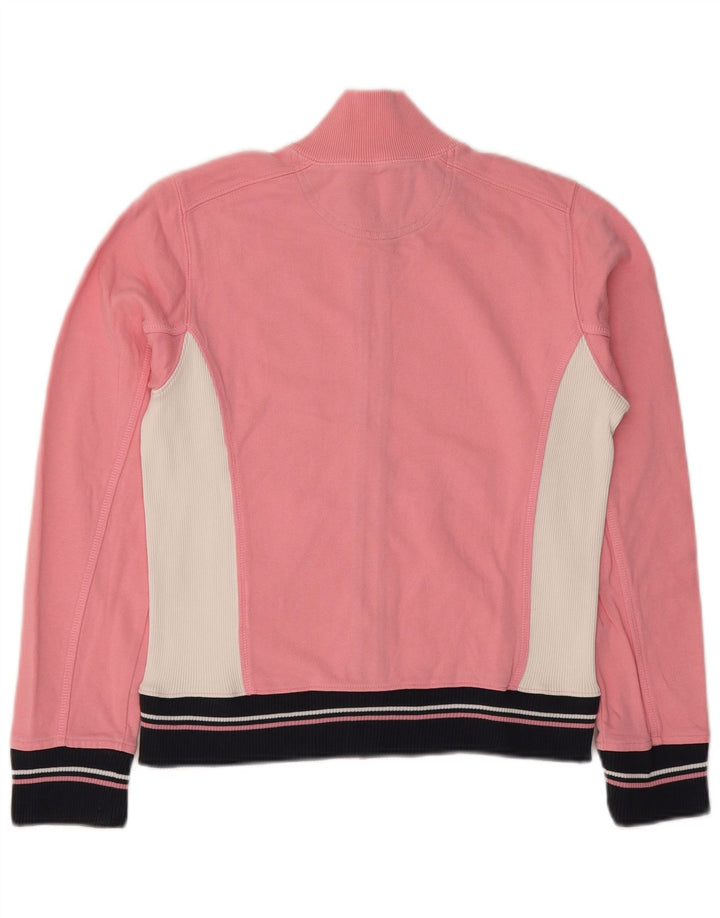 Champion Womens Tracksuit Top Jacket UK 12 Medium Pink Colourblock Cotton