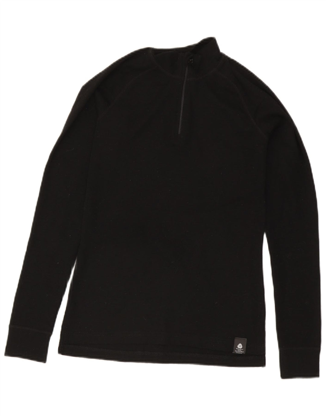 Mountain Warehouse Womens Zip Neck Jumper Sweater UK 10 Small Black Wool