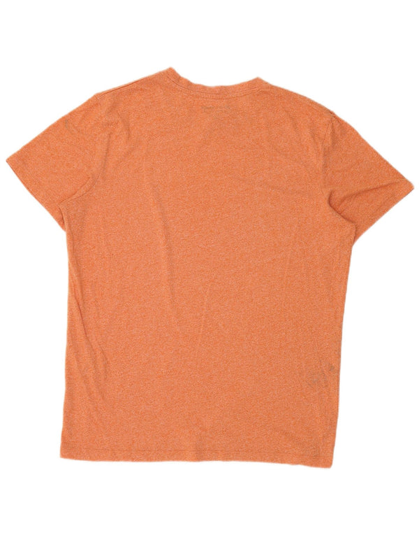 Jack & Jones Mens T-Shirt Top Large Orange Flecked Cotton