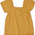 WRANGLER Womens Abstract Pattern Crop Top UK 8 Small Yellow Cotton Vintage Wrangler and Second-Hand Wrangler from Messina Hembry 