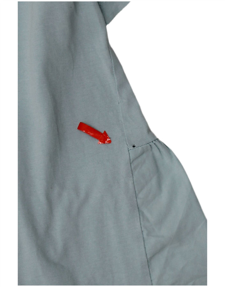 Zara Womens Blouse Top UK 12 Medium Blue Cotton