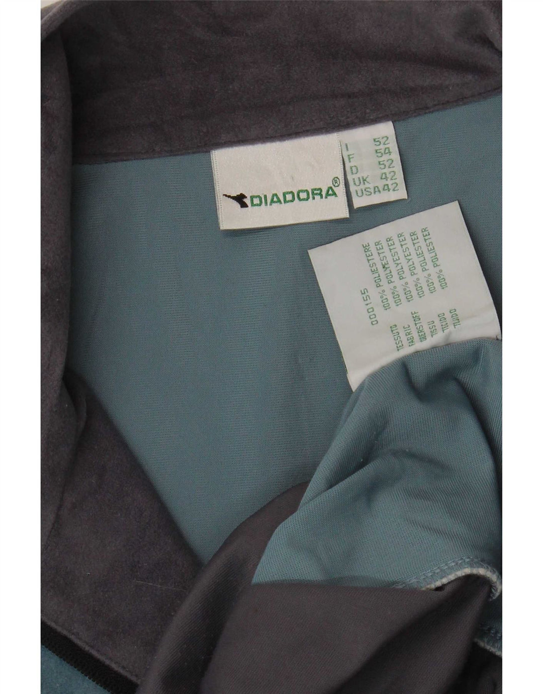 Diadora Mens Fleece Jacket UK 42 XL Blue Colourblock Polyester