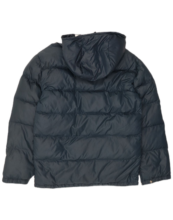 VINTAGE Mens Hooded Padded Jacket UK 38 Medium Navy Blue