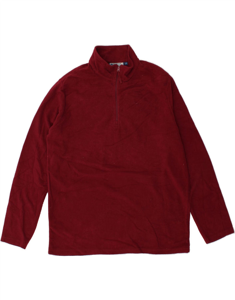 MOUNTAIN WAREHOUSE Mens Zip Neck Fleece Jumper Large Burgundy Polyester | Vintage Mountain Warehouse | Thrift | Second-Hand Mountain Warehouse | Used Clothing | Messina Hembry 