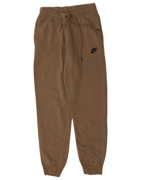 Nike Womens Tracksuit Trousers Joggers UK 8 Small Brown Cotton