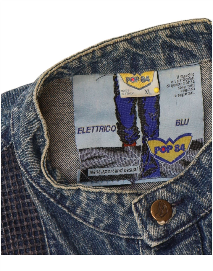 POP 84 Mens Denim Jacket UK 42 XL Blue Cotton