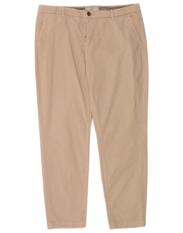 Fat Face Womens Slim Chino Trousers UK 16 Large W36 L29 Beige Cotton