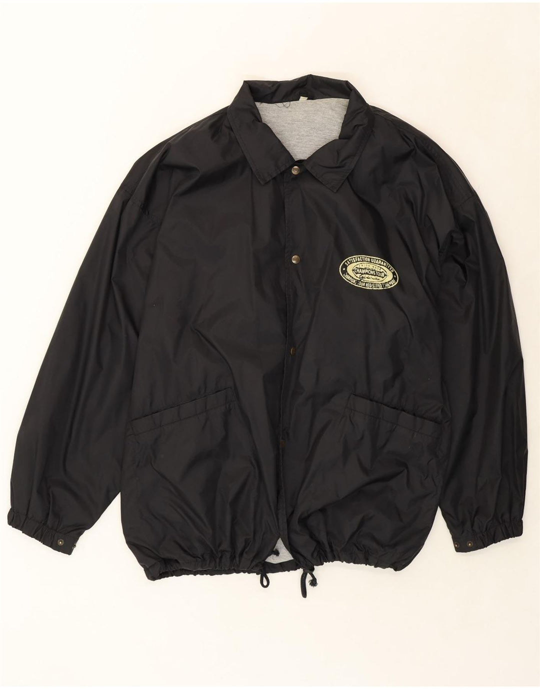 CHAMPION Mens Graphic Windbreaker Jacket UK 42 XL Black Polyamide Vintage Champion and Second-Hand Champion from Messina Hembry 