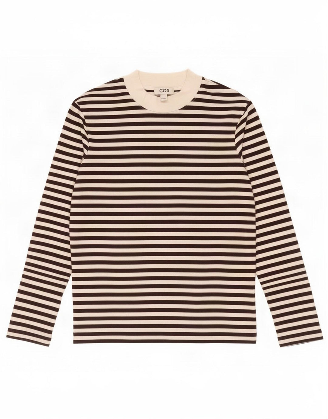 Cos Womens Oversized Top Long Sleeve UK 10 Small Black Striped Cotton