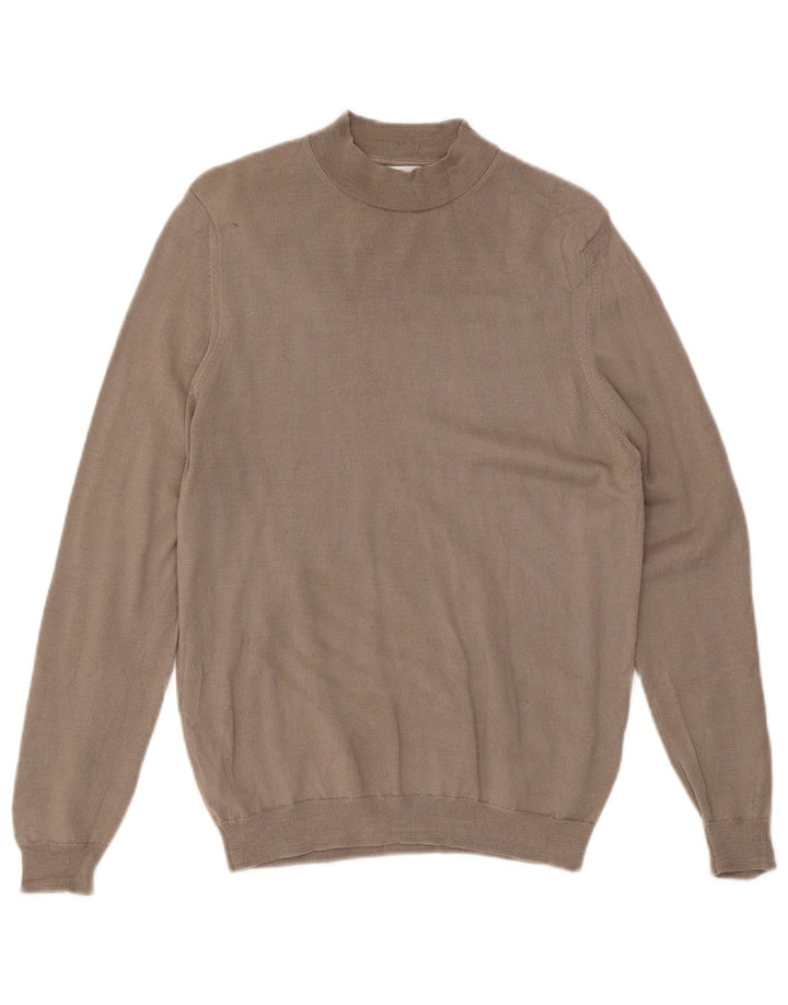 Zara Womens Crew Neck Jumper Sweater UK 14 Medium Brown