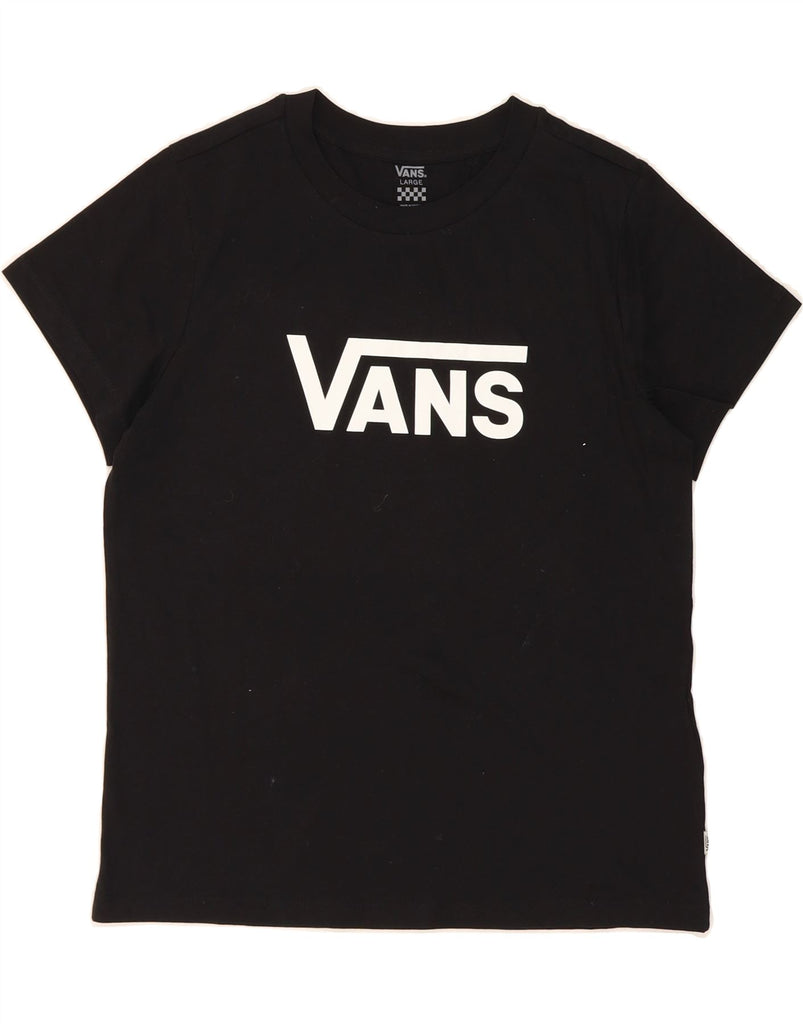 VANS Womens Graphic T-Shirt Top UK 14 Large Black Cotton Vintage Vans and Second-Hand Vans from Messina Hembry 