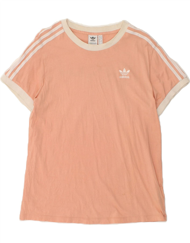 ADIDAS Womens T-Shirt Top UK 12 Medium Orange Cotton | Vintage Adidas | Thrift | Second-Hand Adidas | Used Clothing | Messina Hembry 