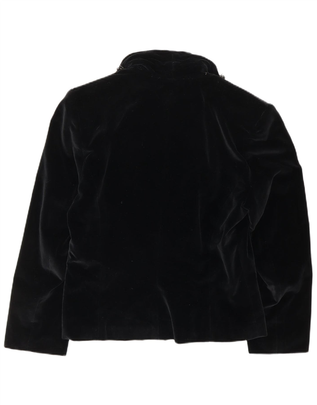 VINTAGE Womens Velvet Double Breasted Blazer Jacket IT 44 Medium Black