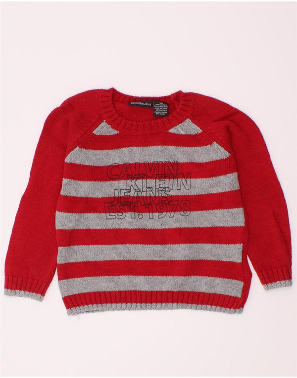 Calvin Klein Jeans Baby Boys Crew Neck Jumper Sweater 9-12 Months Red