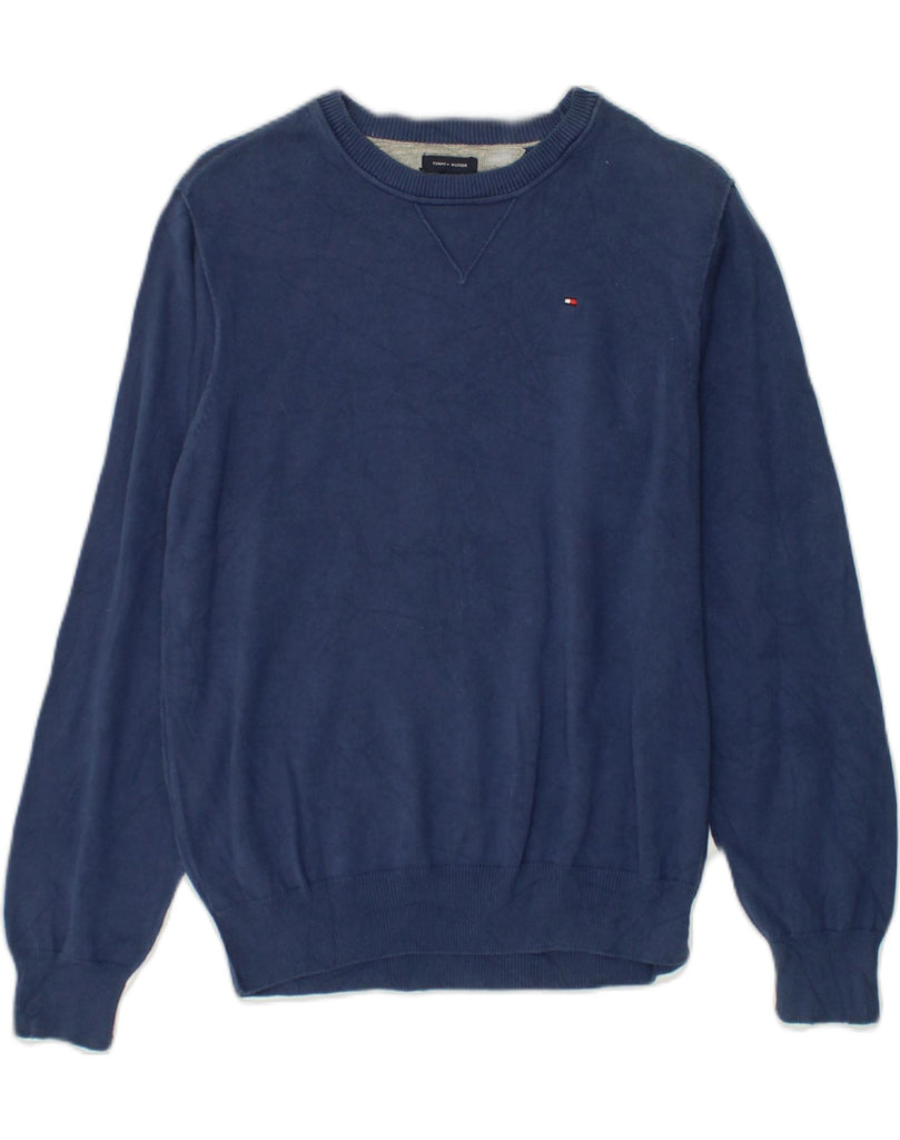 TOMMY HILFIGER Boys Sweatshirt Jumper 12-13 Years Large Blue Cotton | Vintage Tommy Hilfiger | Thrift | Second-Hand Tommy Hilfiger | Used Clothing | Messina Hembry 