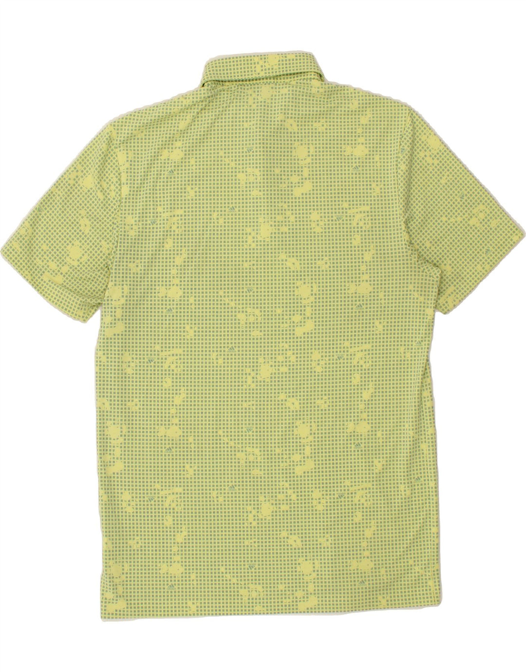 ADIDAS Mens Abstract Pattern Polo Shirt Small Green Cotton Vintage Adidas and Second-Hand Adidas from Messina Hembry 