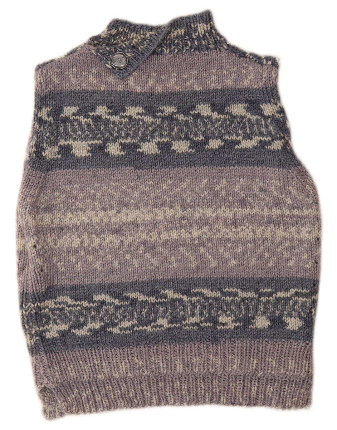 Vintage Womens Vest Tank Top UK 14 Medium Grey Striped