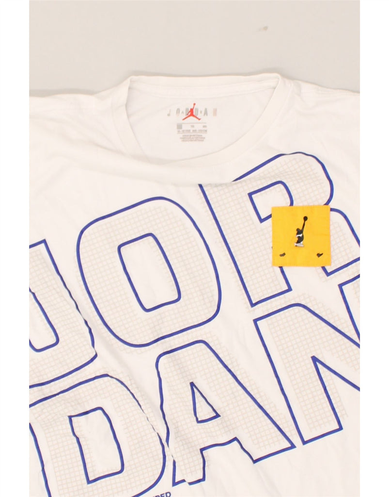 JORDAN Boys Graphic T-Shirt Top 10-11 Years XL White Cotton | Vintage Jordan | Thrift | Second-Hand Jordan | Used Clothing | Messina Hembry 