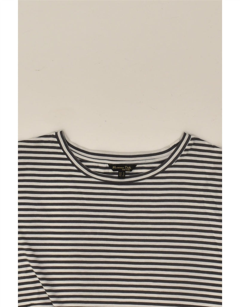 MASSIMO DUTTI Womens Loose Fit T-Shirt Top UK 10 Small Navy Blue Striped | Vintage Massimo Dutti | Thrift | Second-Hand Massimo Dutti | Used Clothing | Messina Hembry 