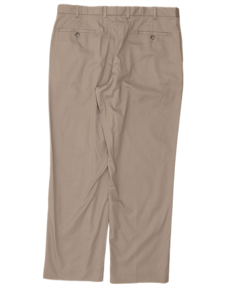 MARKS & SPENCER Mens Straight Suit Trousers W36 L31 Grey Cotton