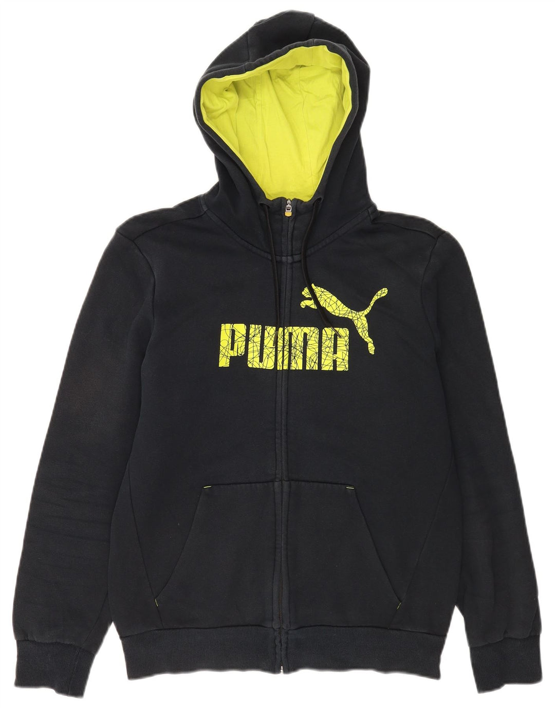 Puma Mens Graphic Zip Hoodie Sweater Small Black Cotton