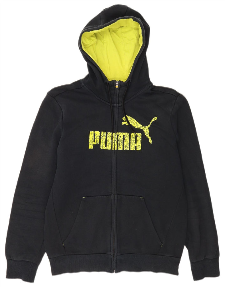 Puma Mens Graphic Zip Hoodie Sweater Small Black Cotton