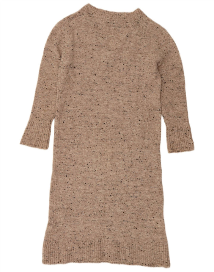 Massimo Dutti Womens Long Sleeve Jumper Dress UK 10 Small Grey Flecked