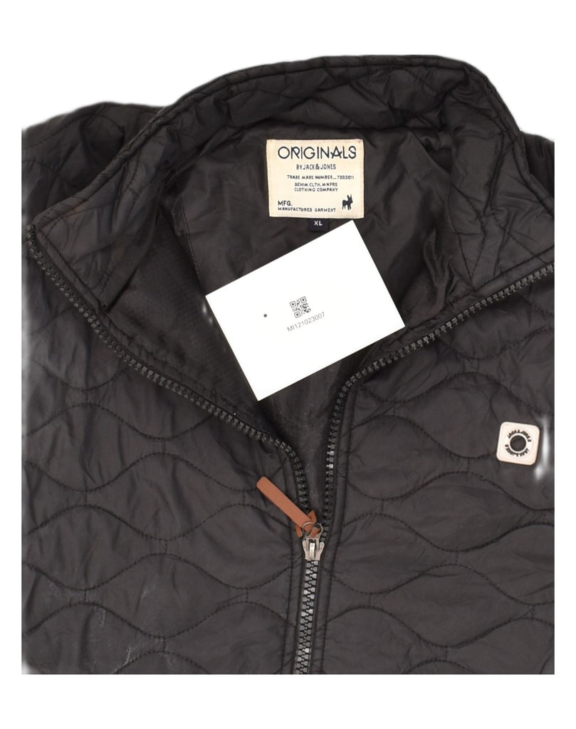 JACK & JONES Mens Quilted Jacket UK 42 XL Black | Vintage Jack & Jones | Thrift | Second-Hand Jack & Jones | Used Clothing | Messina Hembry 