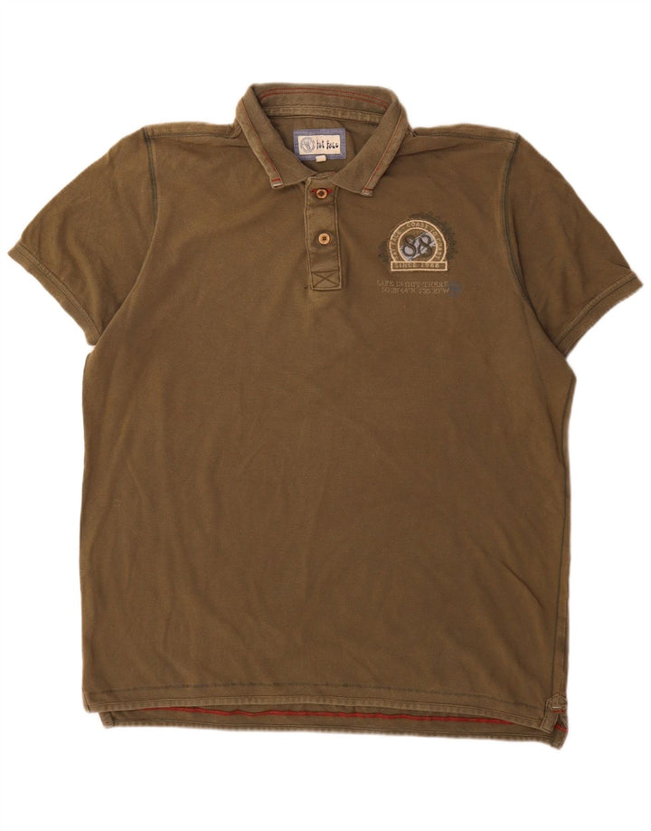 Fat Face Mens Polo Shirt XL Khaki Cotton