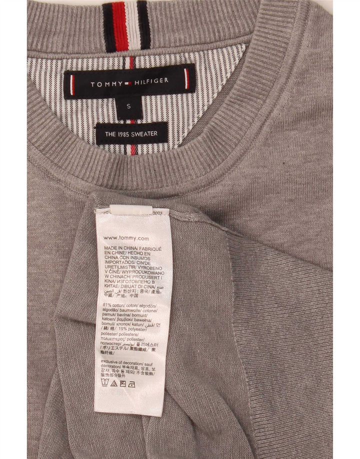 Tommy Hilfiger Mens Crew Neck Jumper Sweater Small Grey Cotton