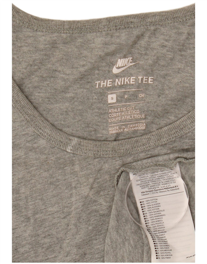 NIKE Mens Athletic Cut Vest Top Small Grey Flecked Cotton