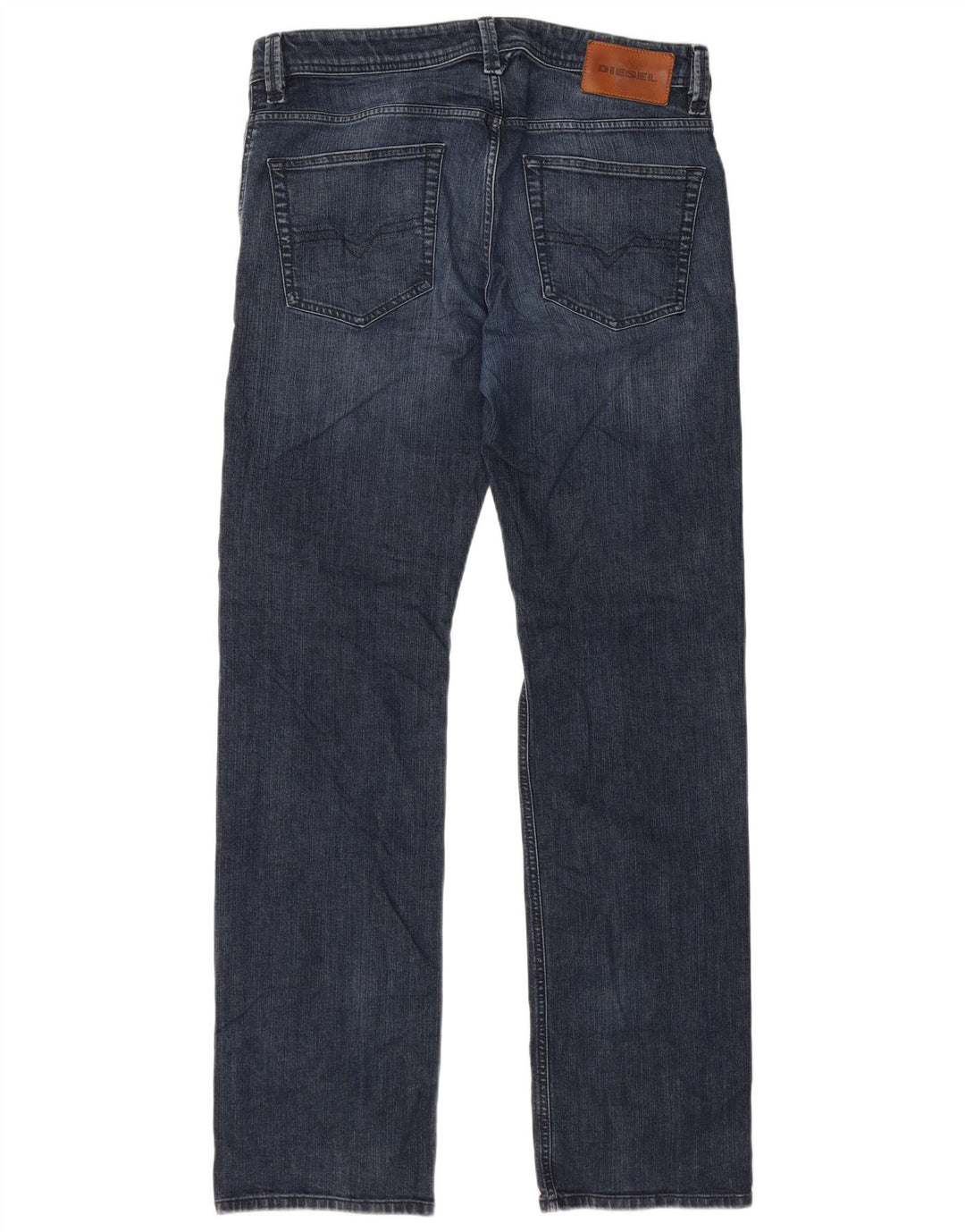 DIESEL Womens Straight Jeans W34 L34 Navy Blue Cotton