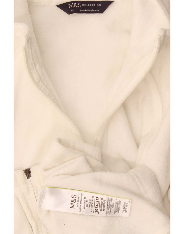 Marks & Spencer Womens Oversized Fleece Jacket UK 10 Small Off White